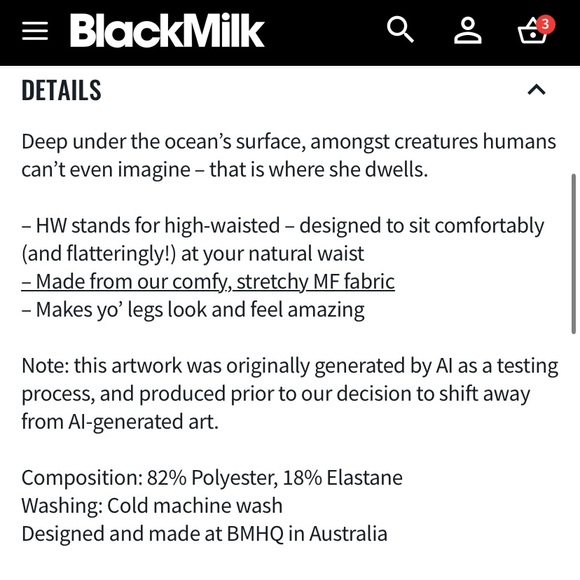 Blackmilk “MERMAID HWMF LEGGINGS - LIMITED” Size Medium M NWT - Picture 8 of 13